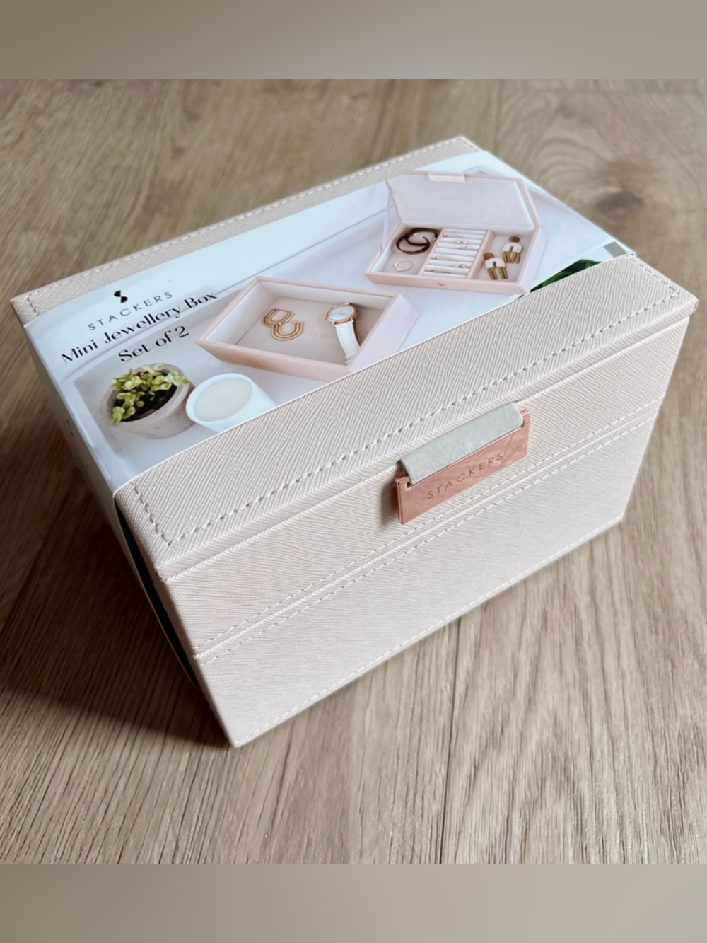 Stackers Mini Jewellery Box Set of 2 in Cream - Compact Elegant Storage